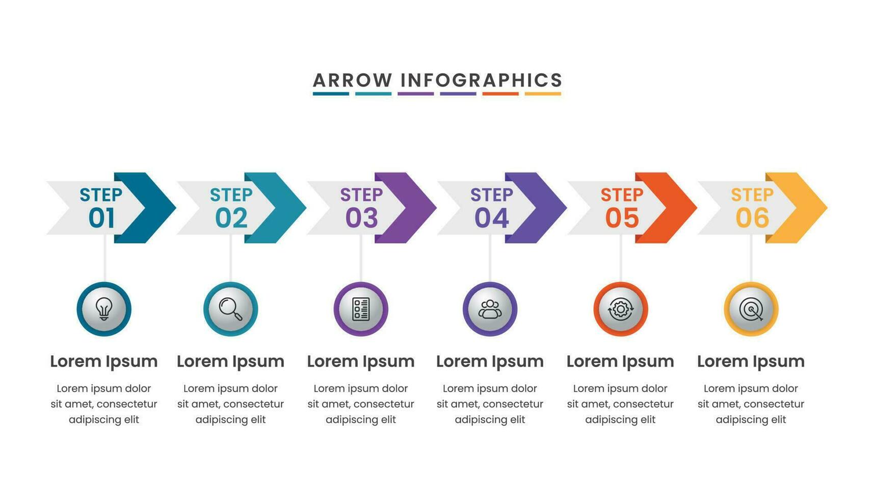 Modern arrows workflow infographic for business presentation. vector