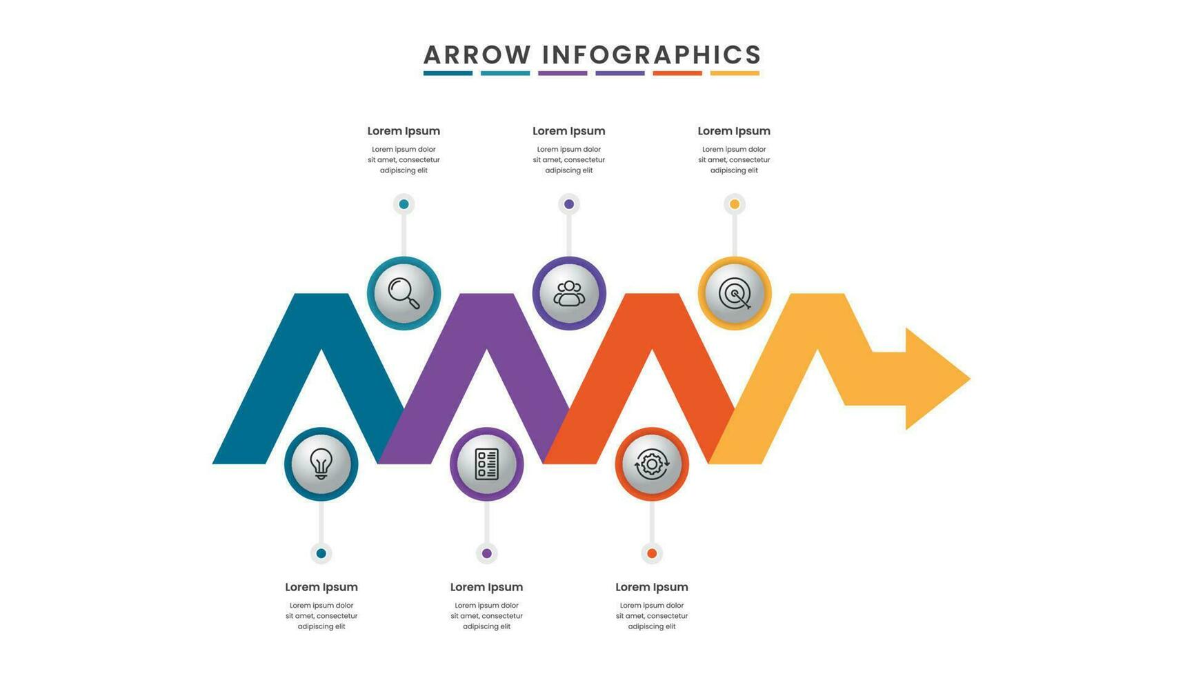 Arrows workflow business infographic. Suitable for business presentation. vector