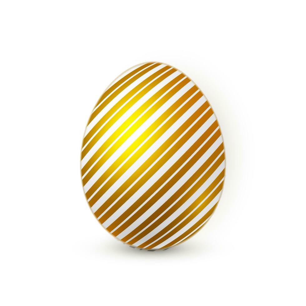 dorado Pascua de Resurrección huevo en blanco antecedentes. Pascua de Resurrección huevo para tu diseño. vector ilustración