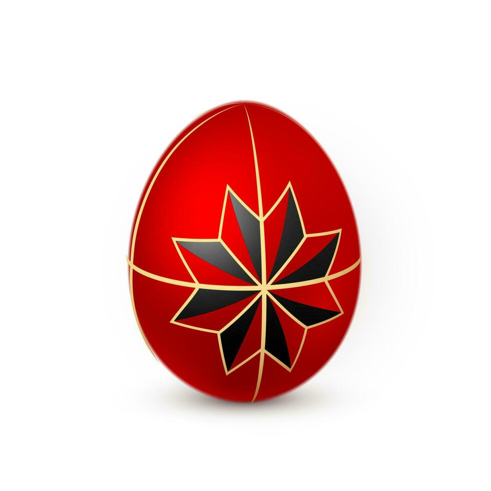 Color Easter egg on white background. Design template. Vector illustration