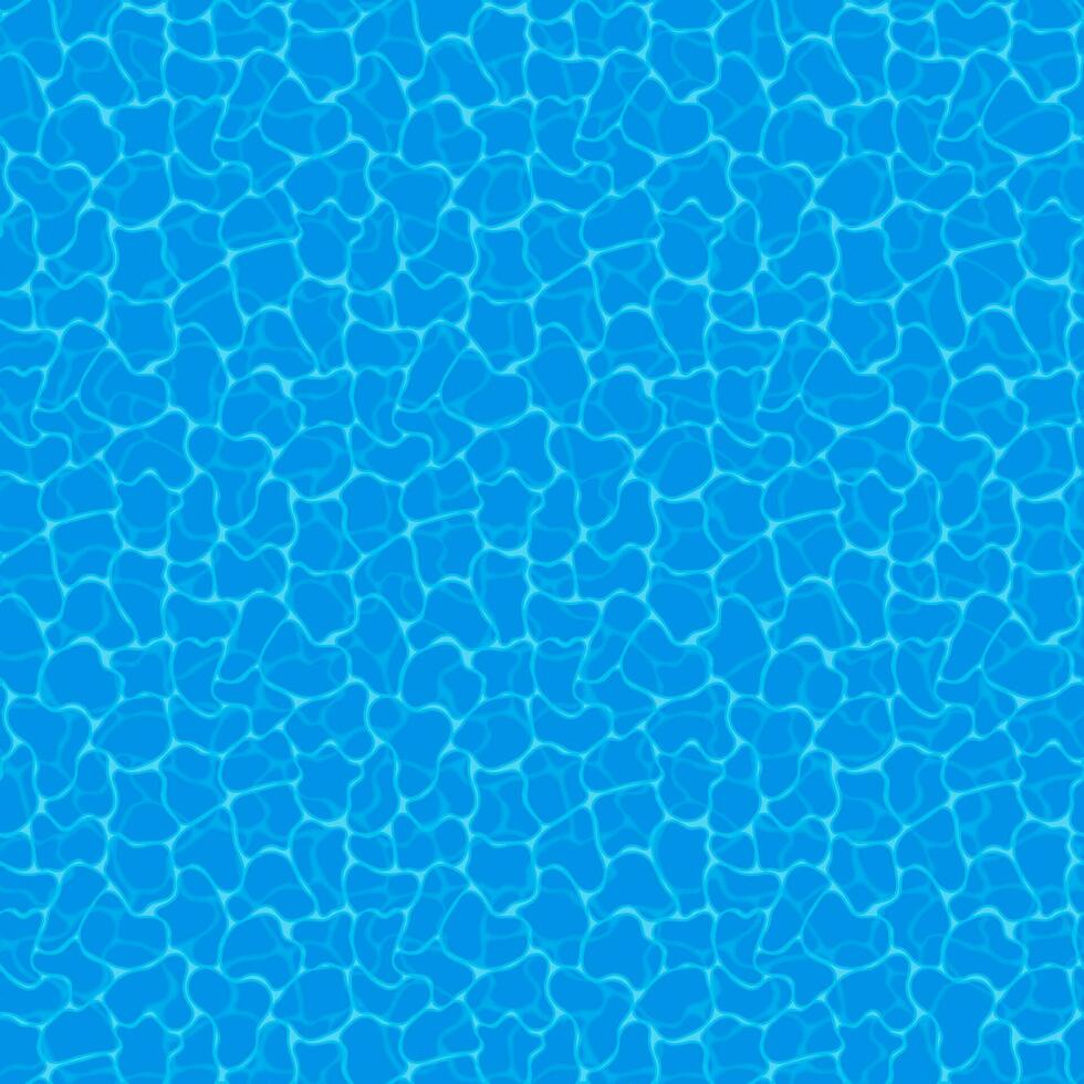 Blue water background. Seamless blue ripples pattern. Water pool texture bottom background. Vector illustration