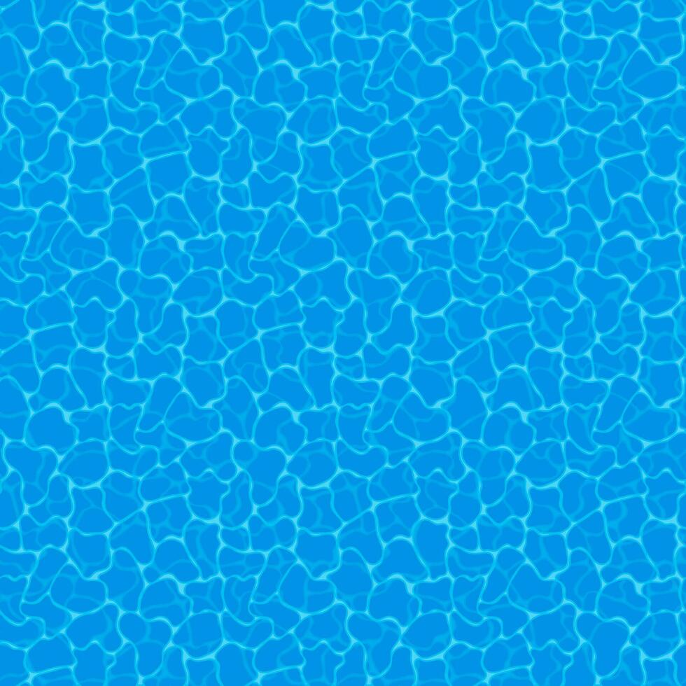 Blue water background. Seamless blue ripples pattern. Water pool texture bottom background. Vector illustration