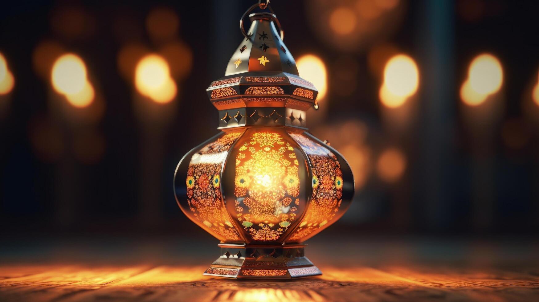 Ornamental Arabic lantern Illustration photo