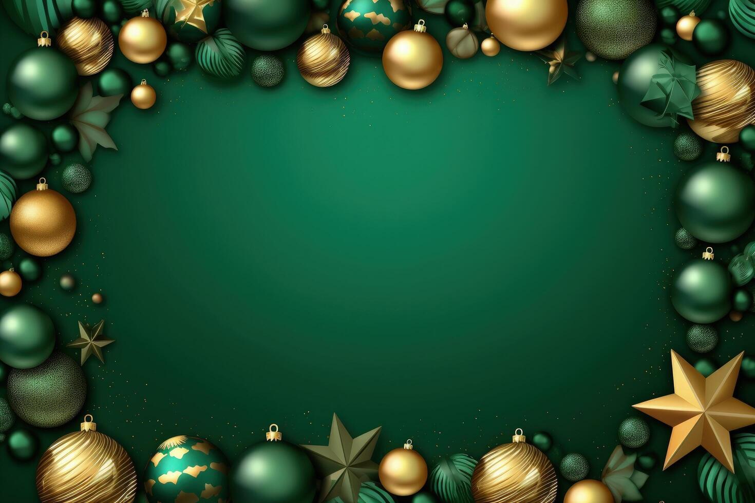 verde lujo Navidad antecedentes. ilustración ai generativo foto