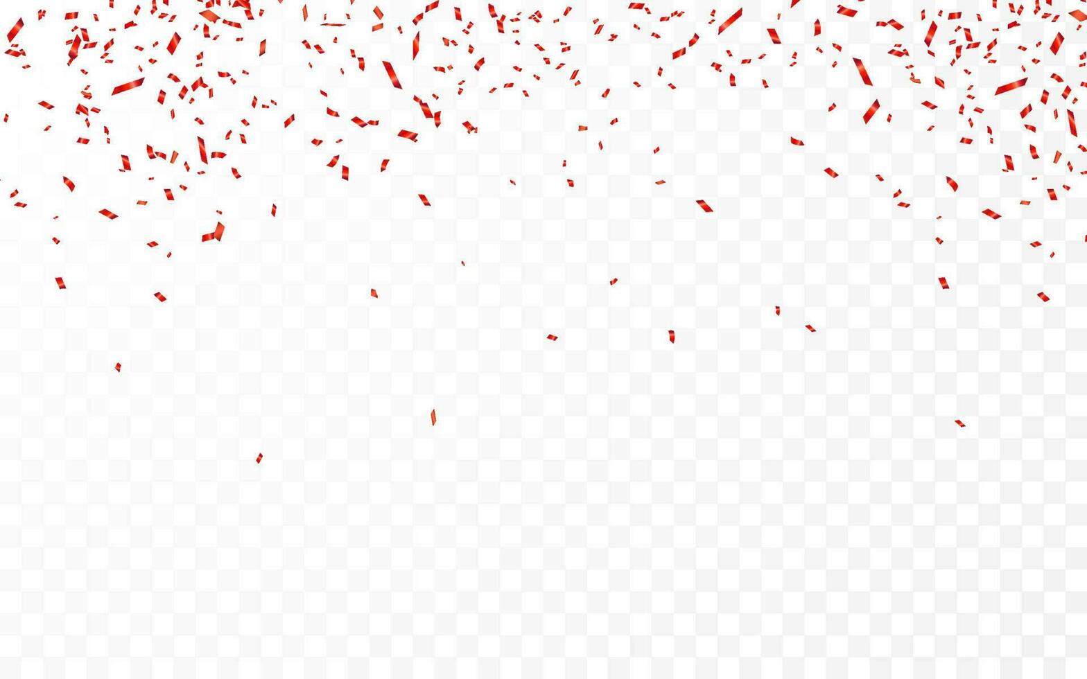 Red confetti. Celebration carnival ribbons. Luxury greeting card. Vector illustration