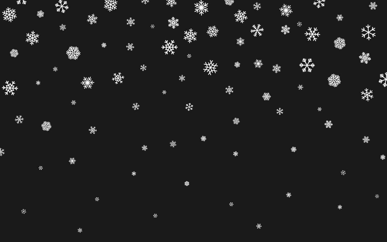 Christmas snow. Falling snowflakes on dark background. Snowfall. Vector illustration