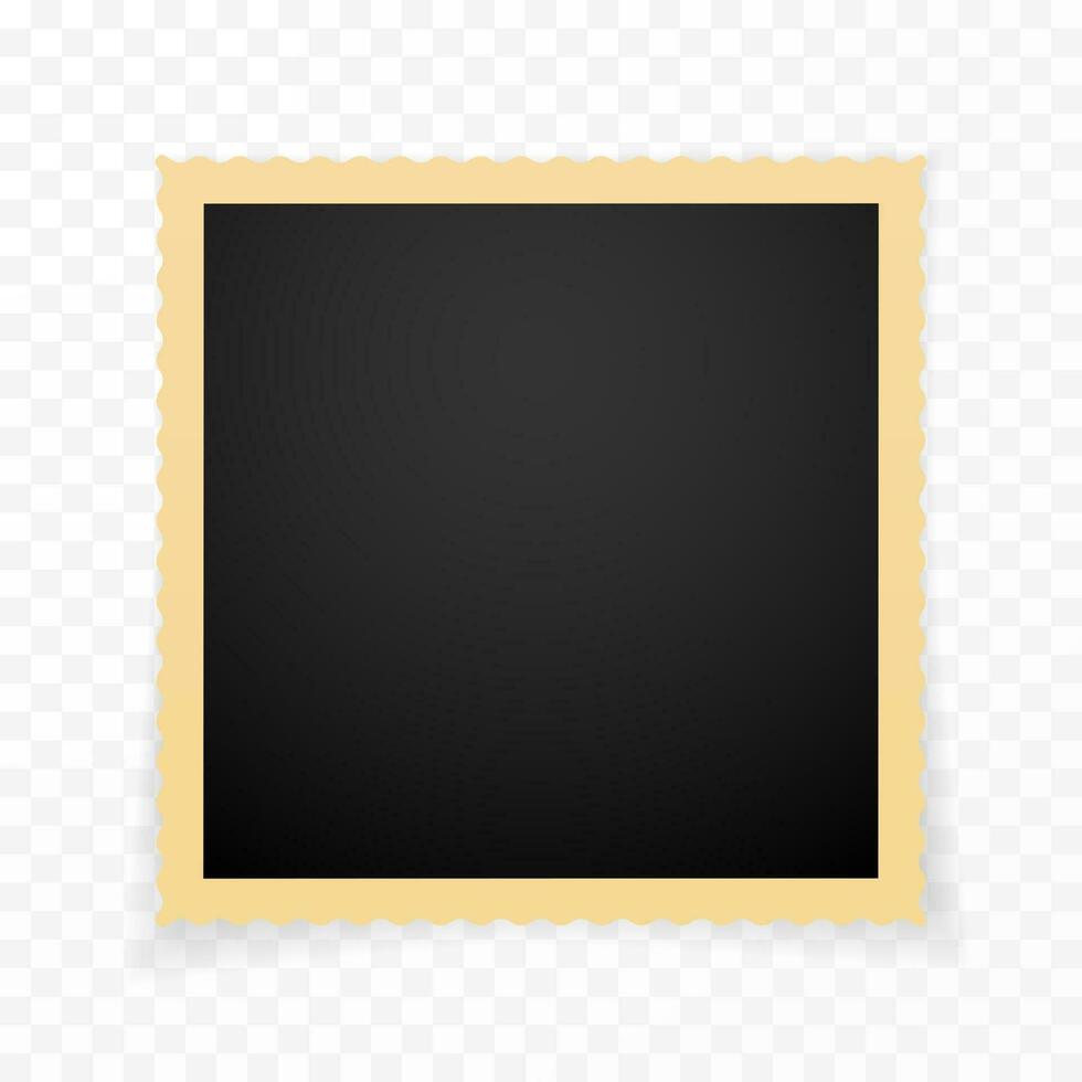 Retro photo frame with shadows. Vector illustration