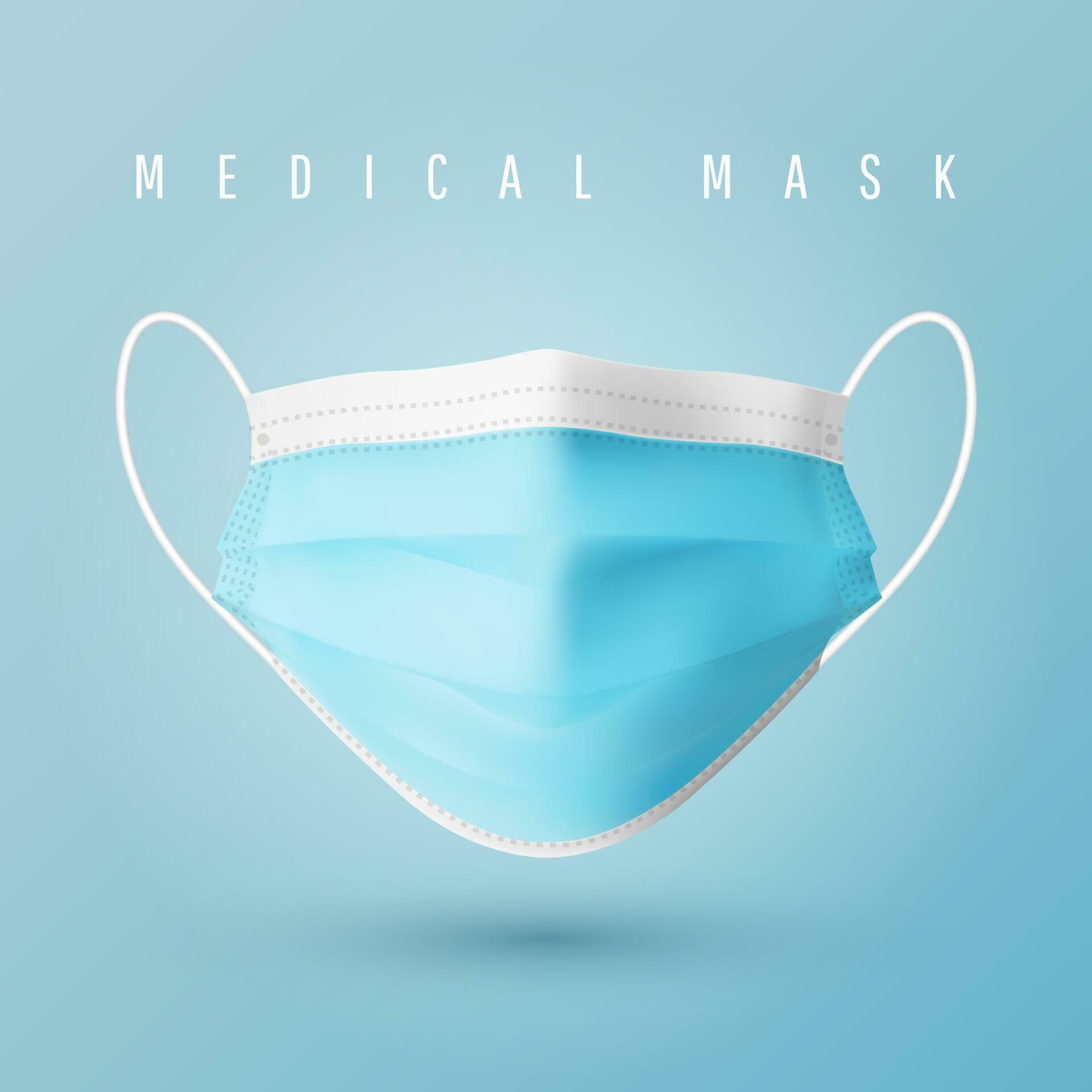 Realistic medical face mask. Details 3d medical mask. Vector