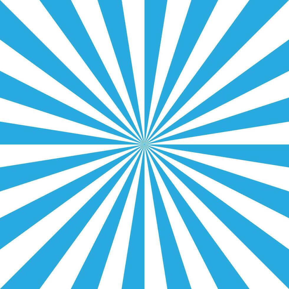 Blue and white retro sunburst background. Sun and rays. Vector illustration