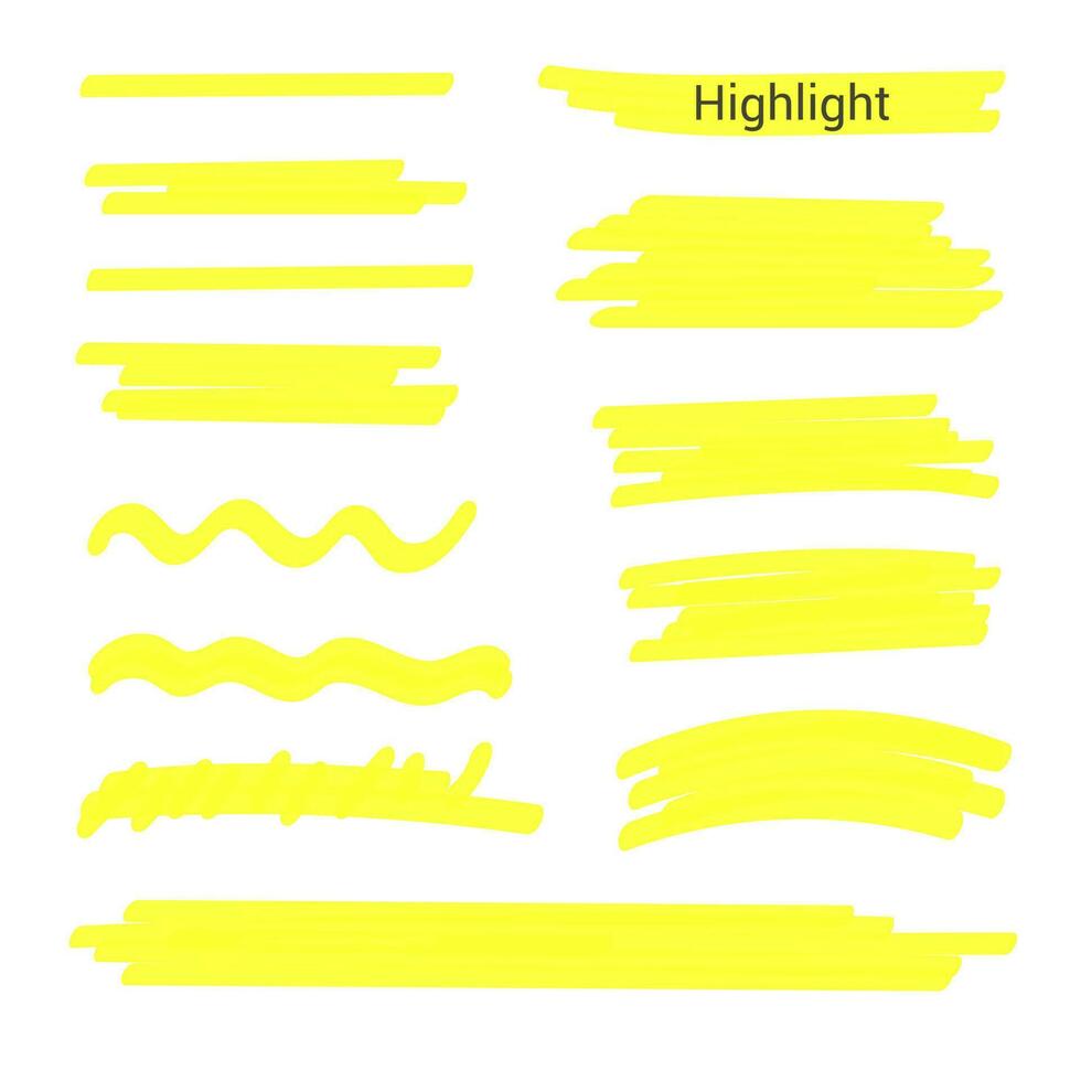 Marker lines. Vector highlighter brush lines. Hand drawing. Vector illustration