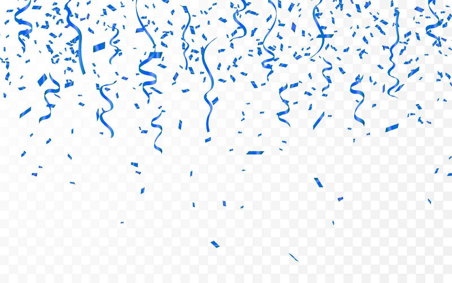 Blue confetti. Celebration carnival ribbons. Luxury greeting card. Vector illustration