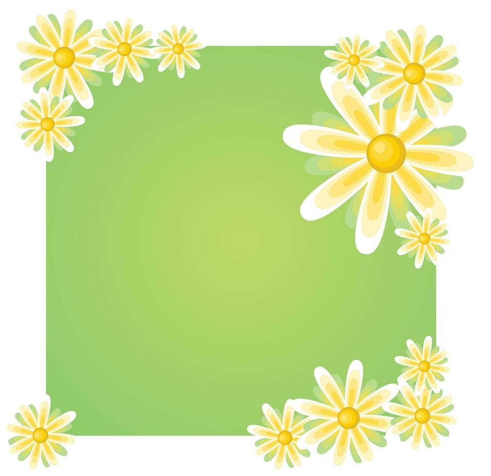 Green Floral Banner, Isolated Background. vector