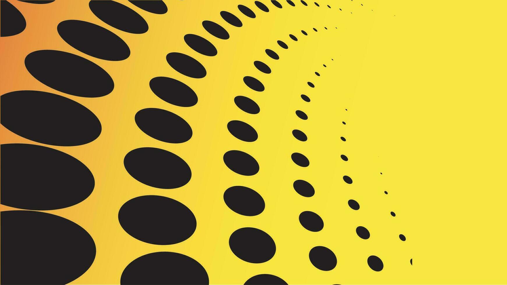 Yellow Background Black Halftone, Isolated Background. vector