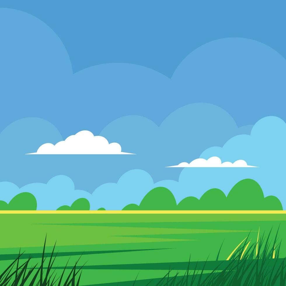 Green Landscape, Isolated Background. vector