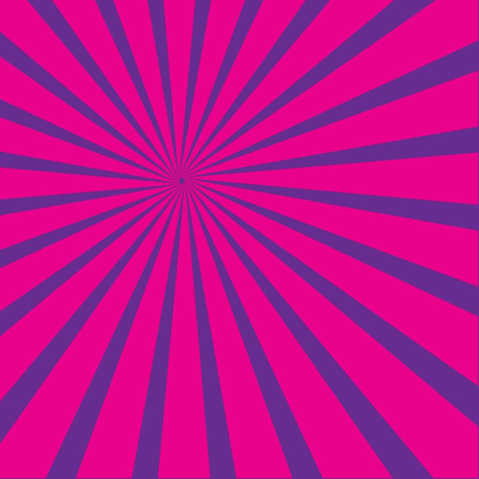 Radial Sun Rays Pink Color, Isolated Background. vector