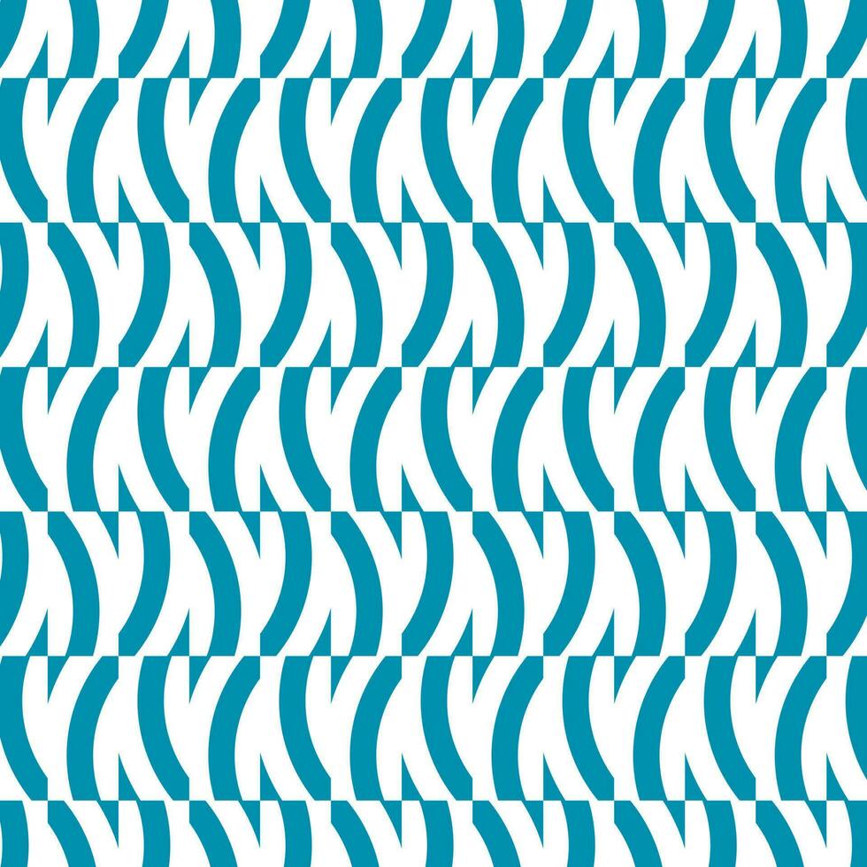 Blue Wavy Stripes Pattern, Isolated Background. vector