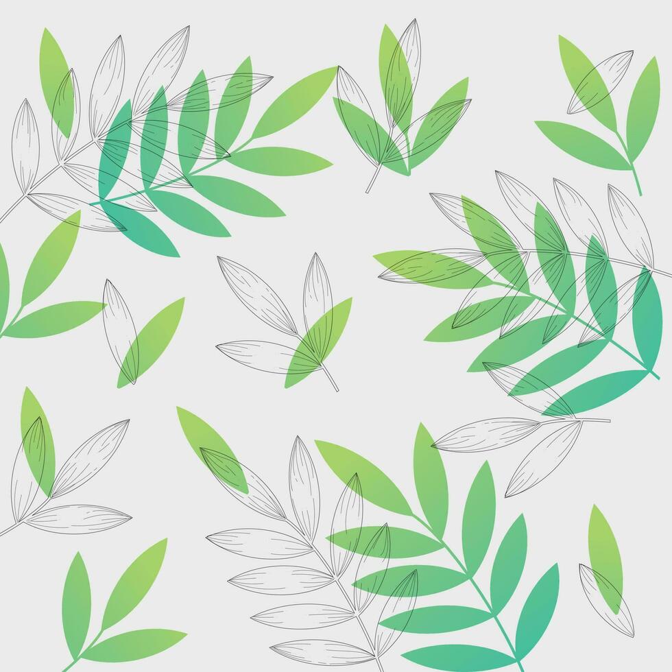 Foliage Leaves Vector Background, Isolated Background.