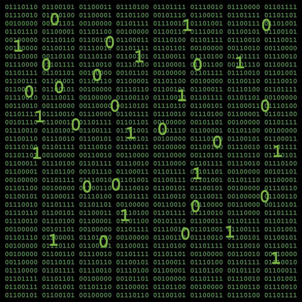 Binary Numbers, Isolated Background. vector