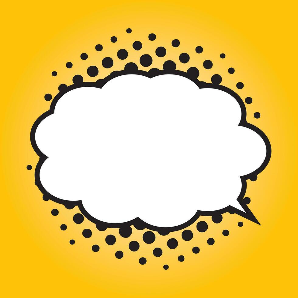 Comics Balloon With Halftone, Isolated Background. vector