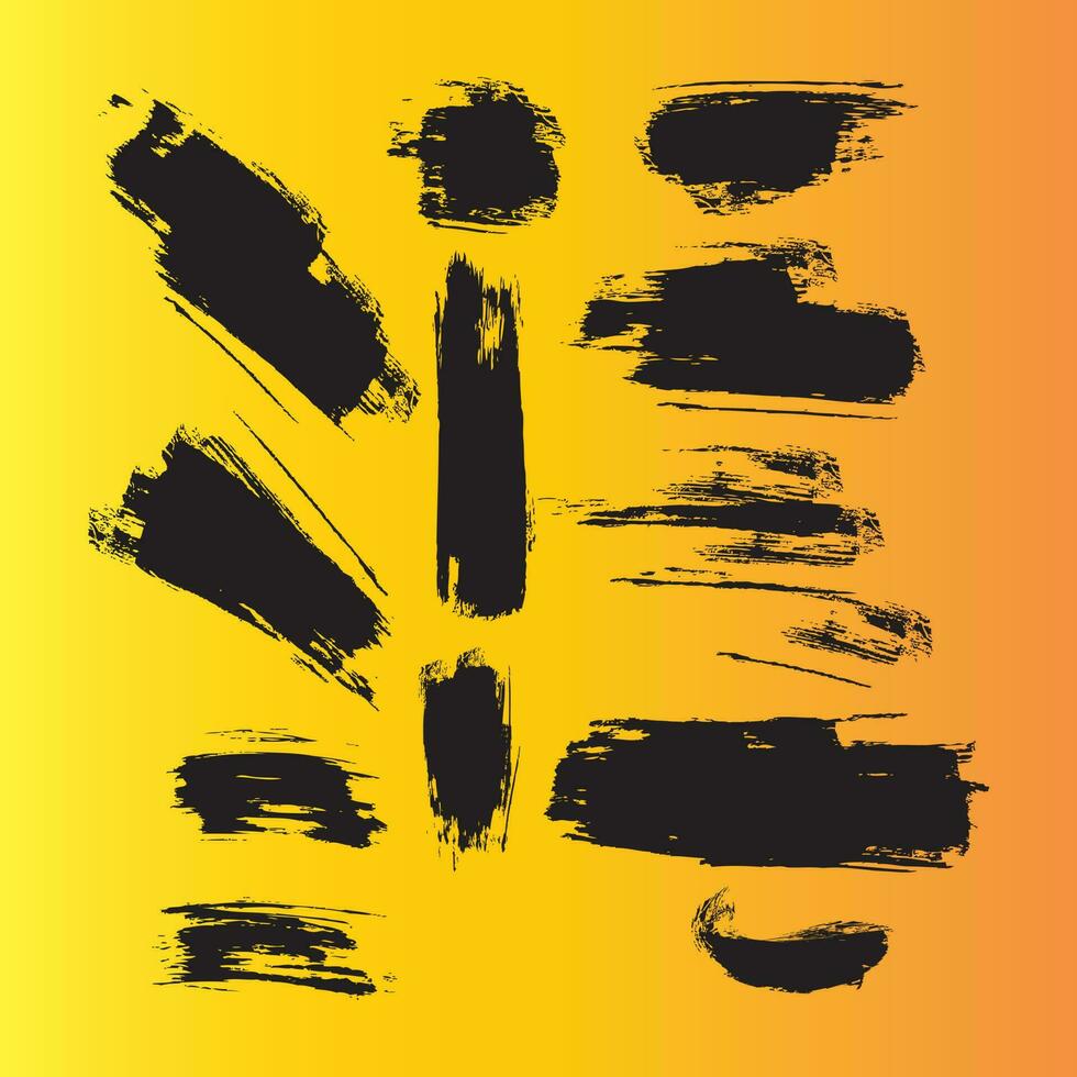 Paintbrush Strokes Set 2, Isolated Background. vector