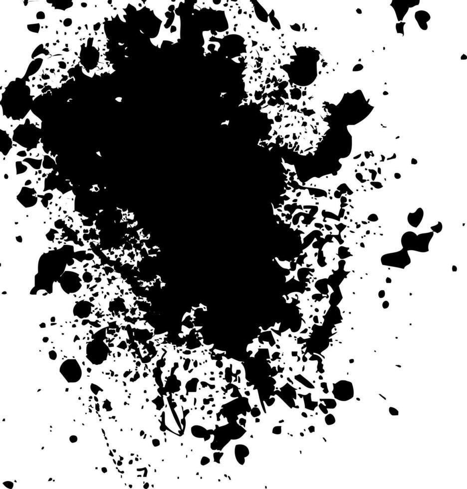 Black Ink Spatter White Background, Isolated Background. vector