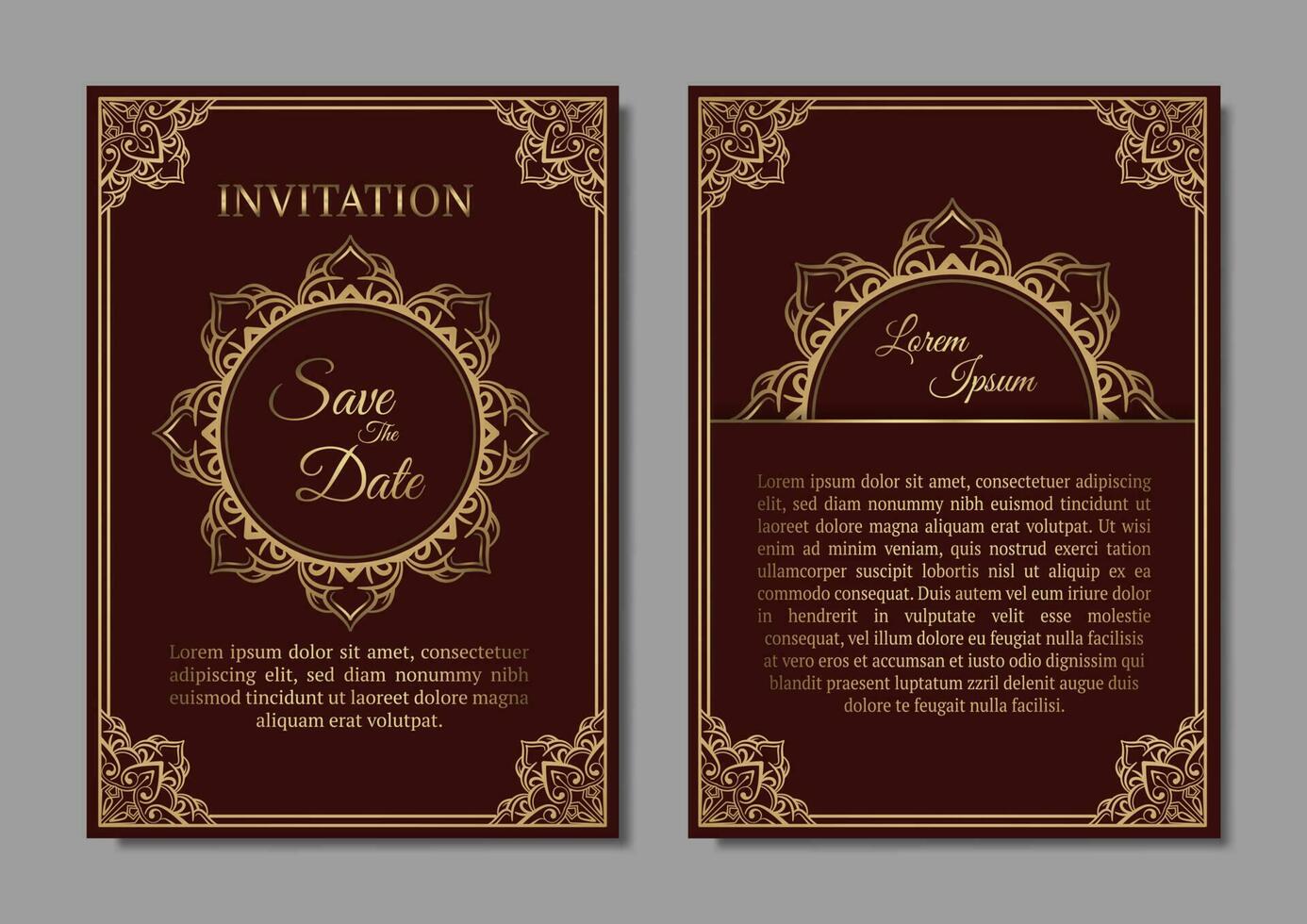 vintage invitation card, with mandala ornament vector