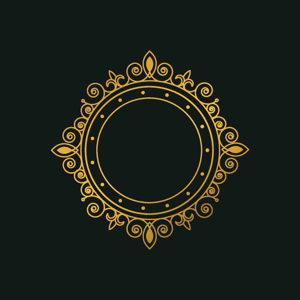 Elegant golden frame vector