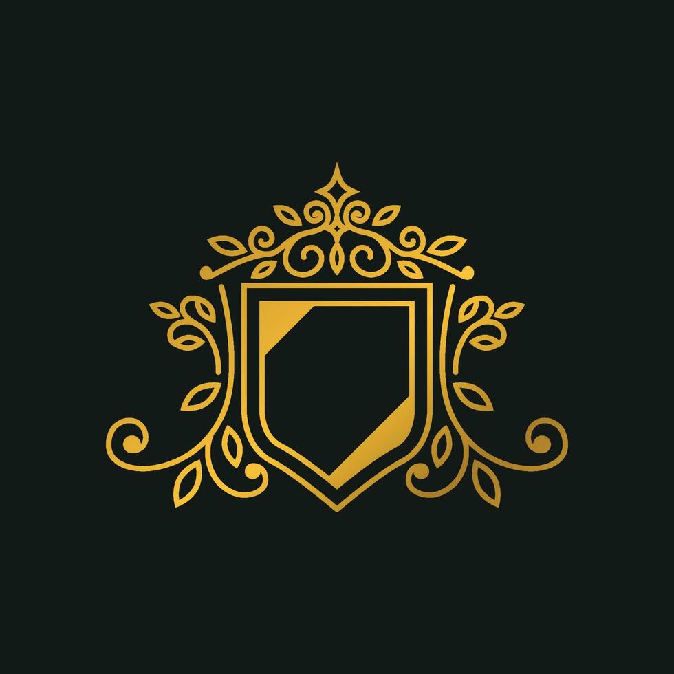 elegante dorado marco para logos vector