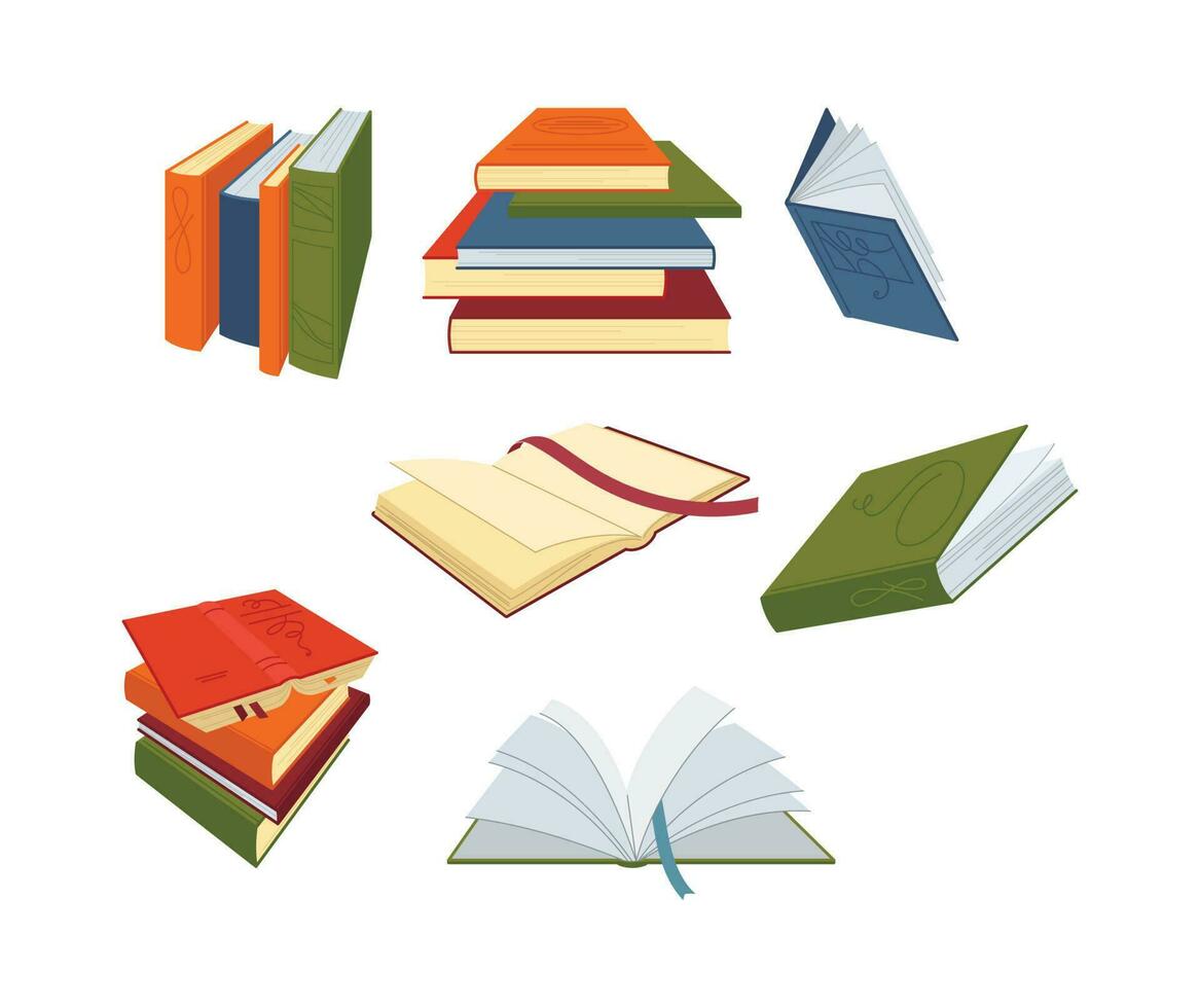 libros apilar aislado vector