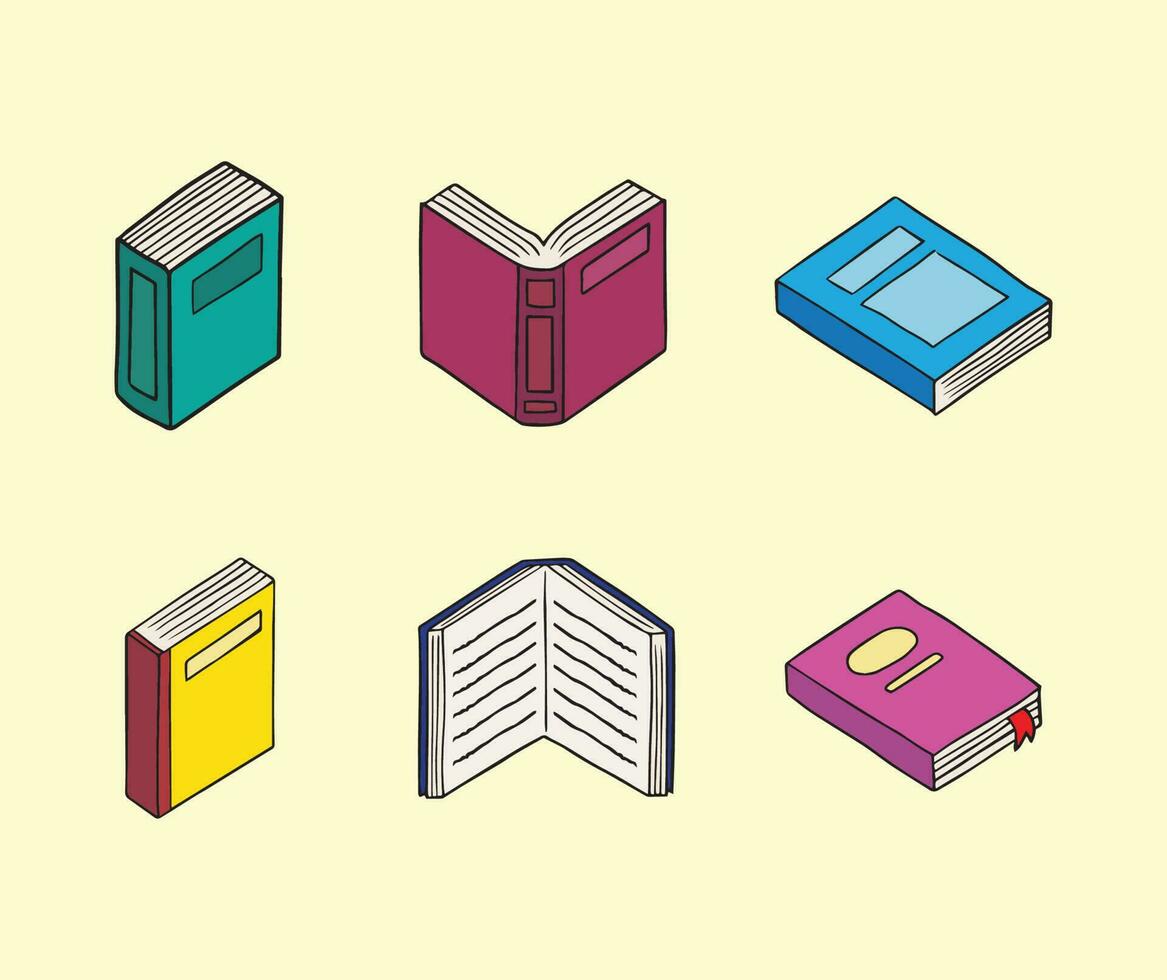hand drawn books illustration vector
