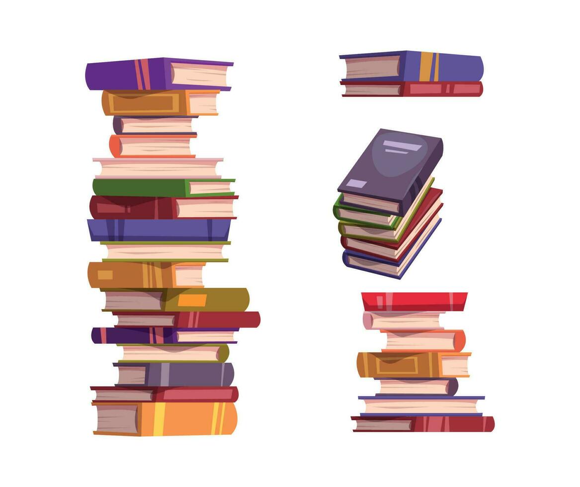 book stacks and piles vector