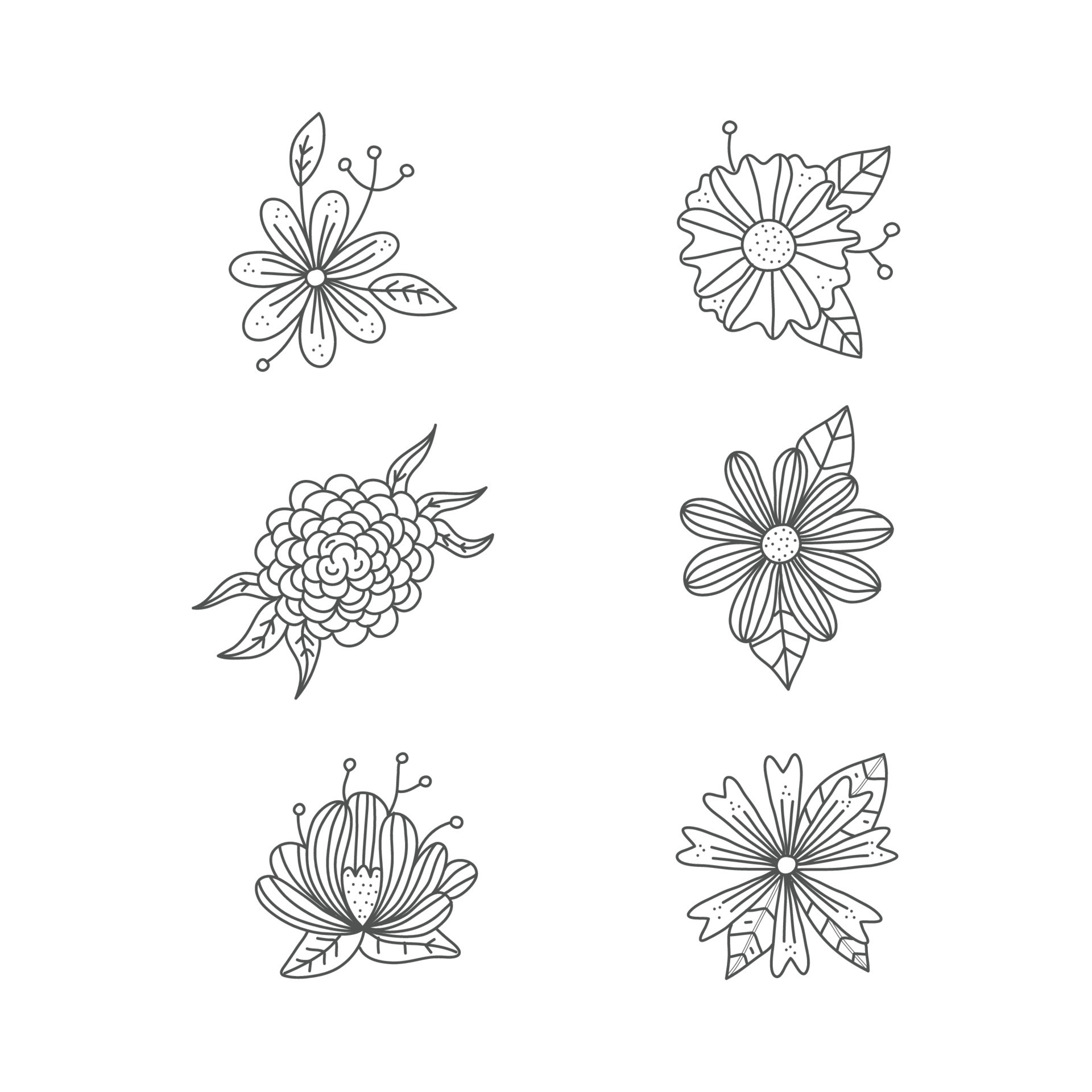spring flowers outline vector 23802933 Vector Art at Vecteezy