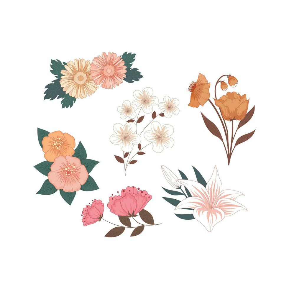 hermosa primavera flores vector