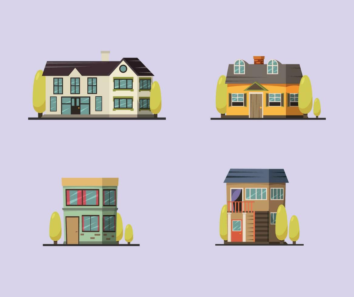 casas edificios en vector