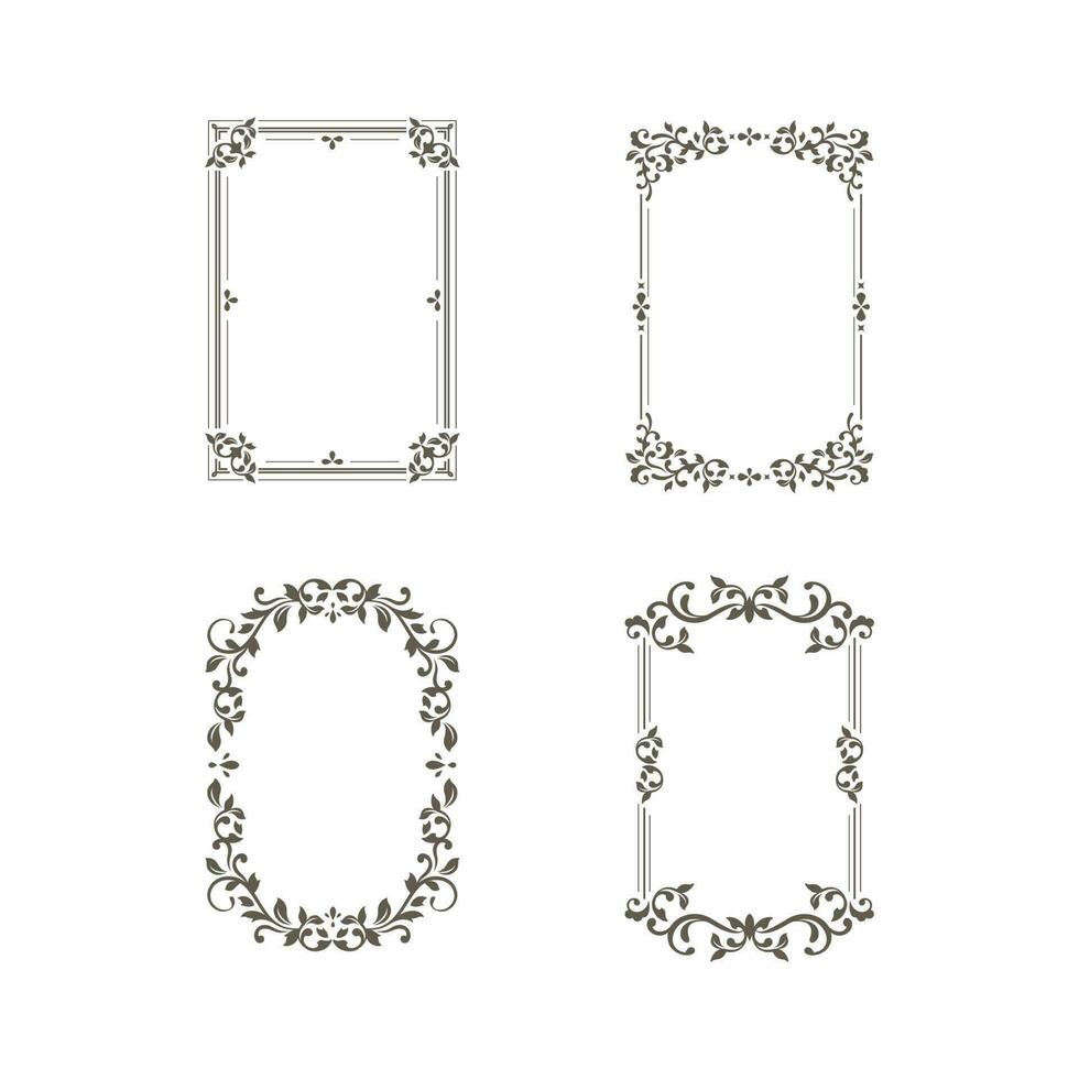 ornamental frames set vector