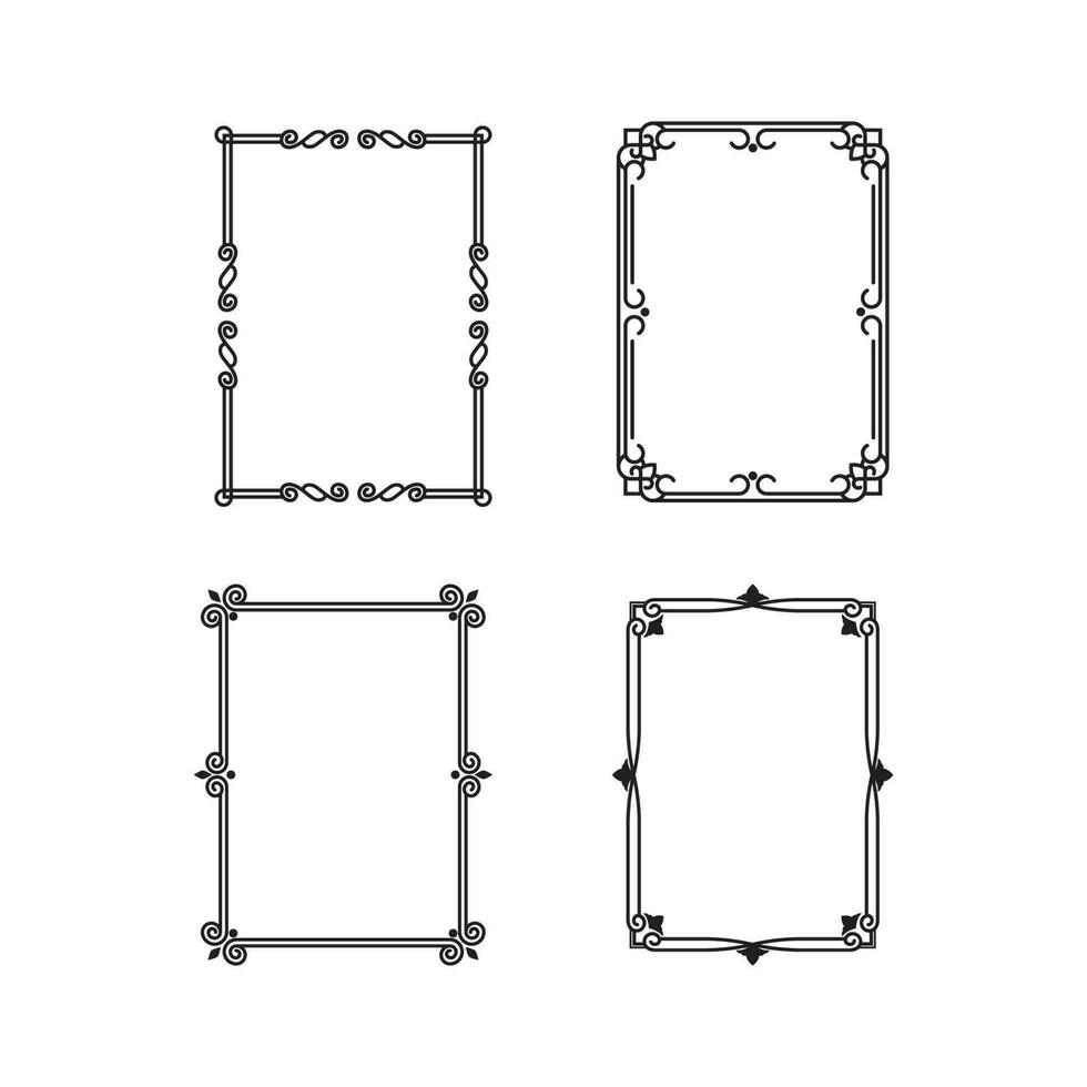 set of beautiful ornament frames vector