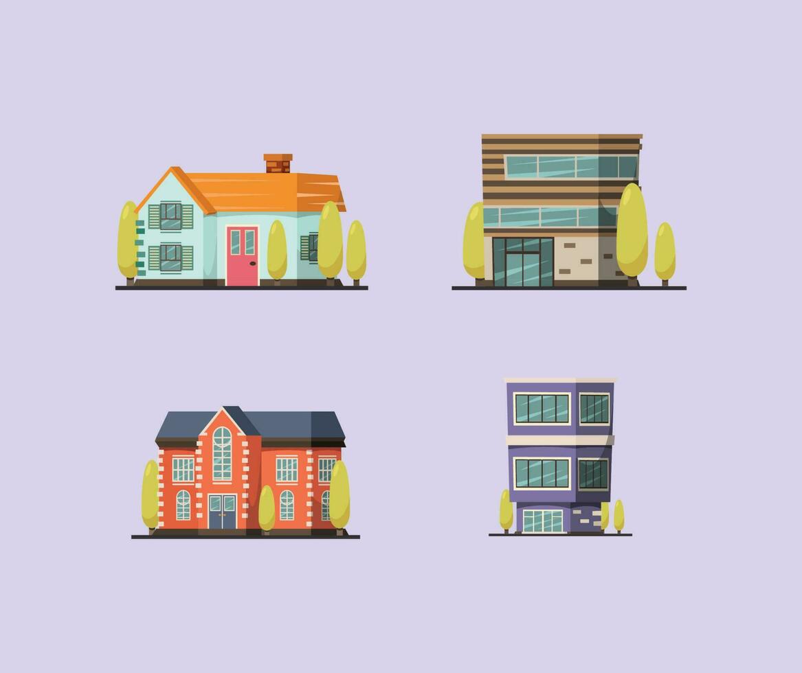 houses buildings vector