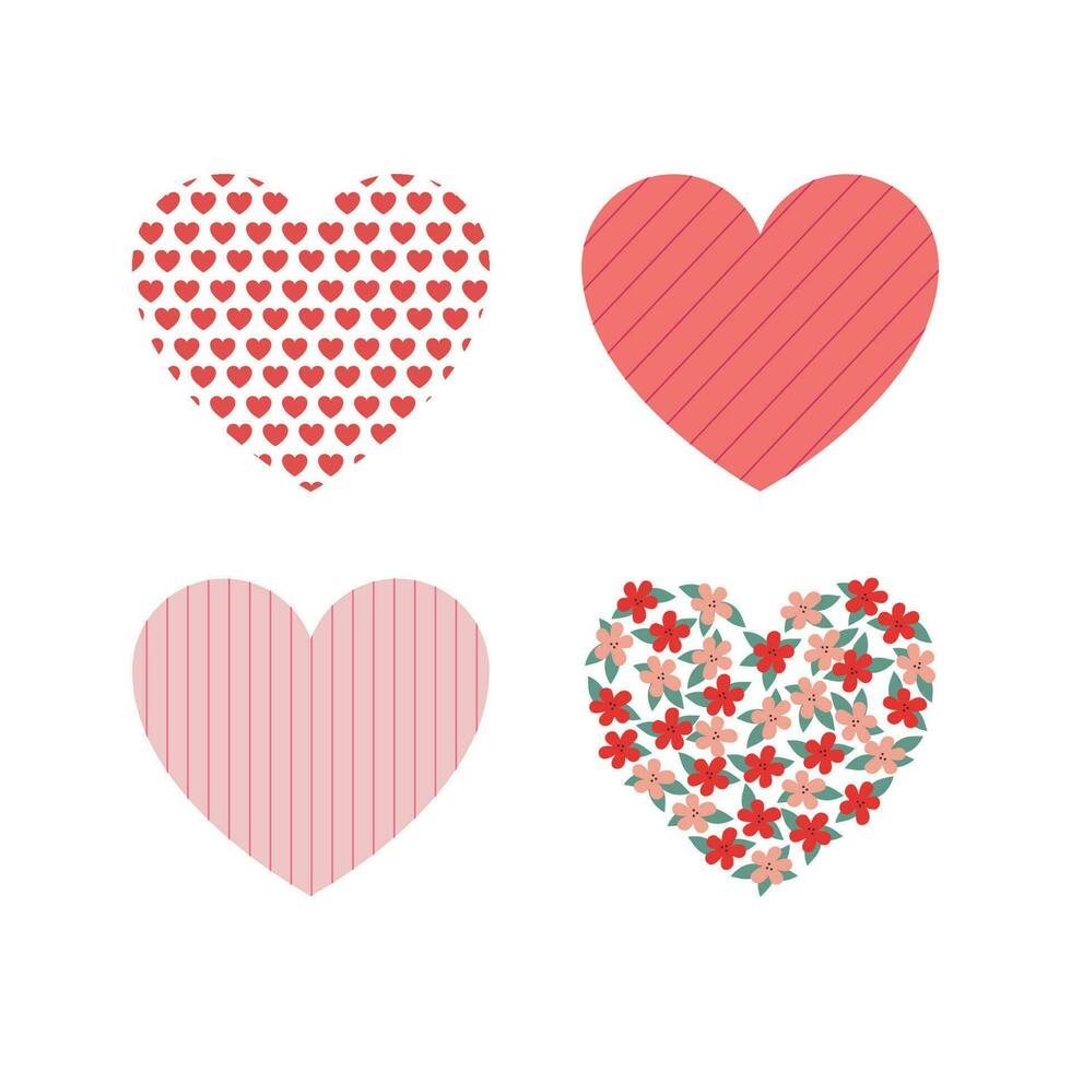 set of different heart designs vector