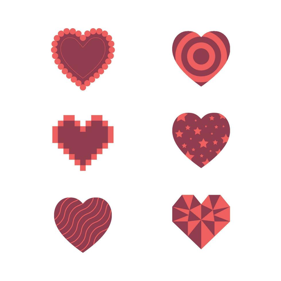 different heart collection vector