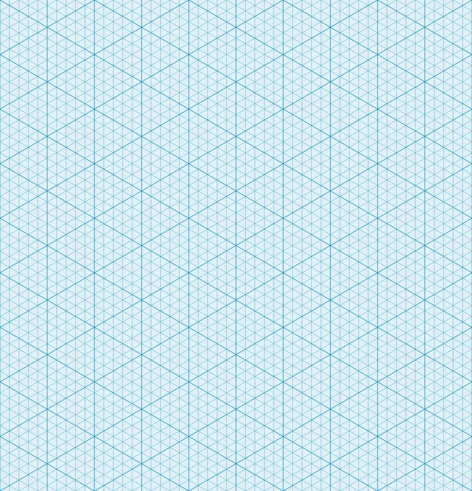 Isometric graph paper background. Seamless pattern. Vector illustration