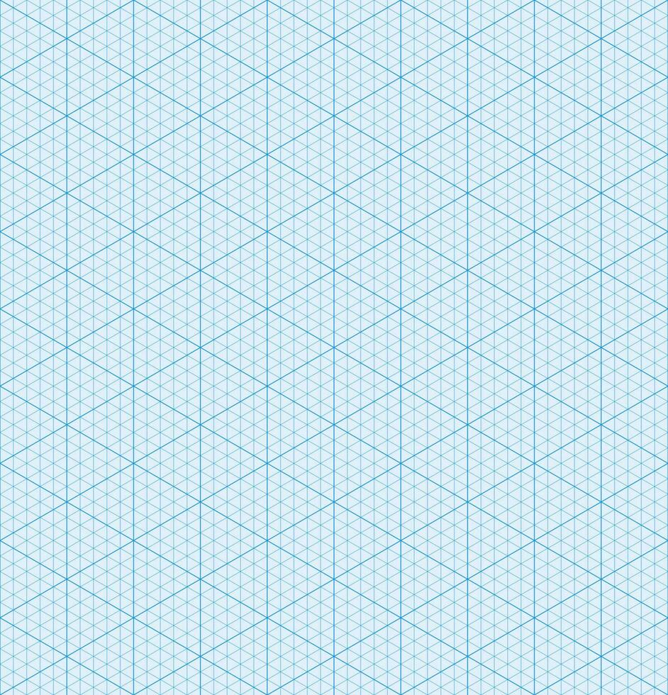 Isometric graph paper background. Seamless pattern. Vector illustration