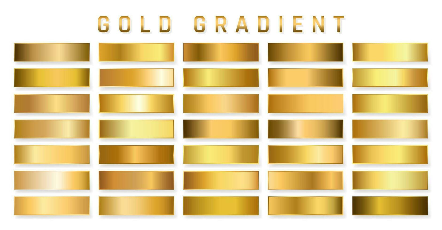 colección de dorado metálico degradado. brillante platos con oro efecto. vector ilustración
