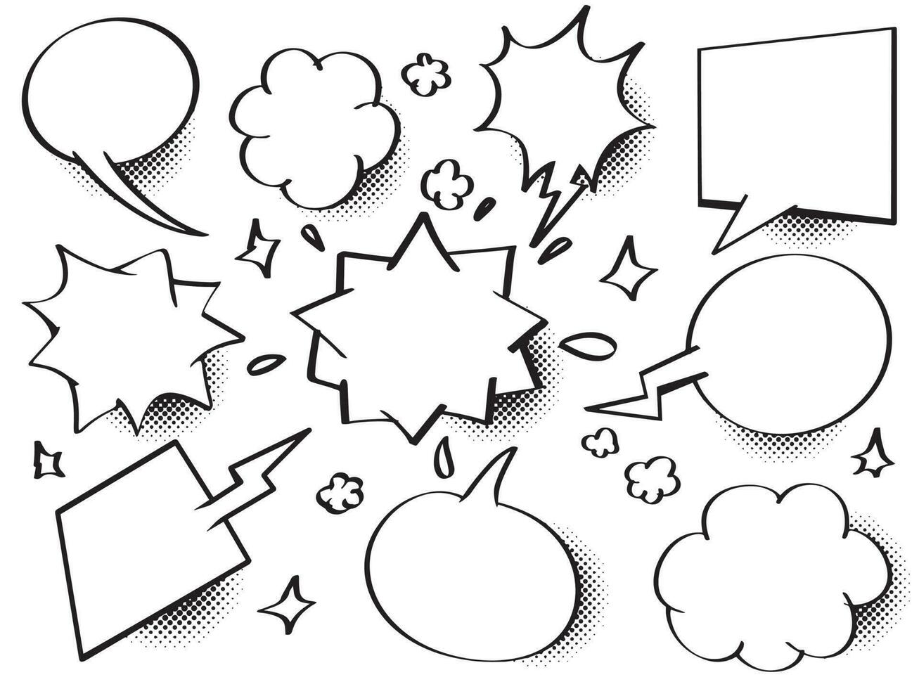 Manga cartoon white text box vector