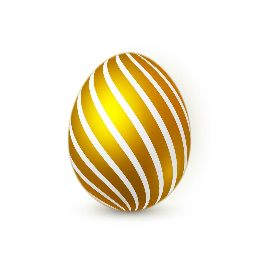 Golden Easter egg on white background. Easter egg for Your design. Vector illustration