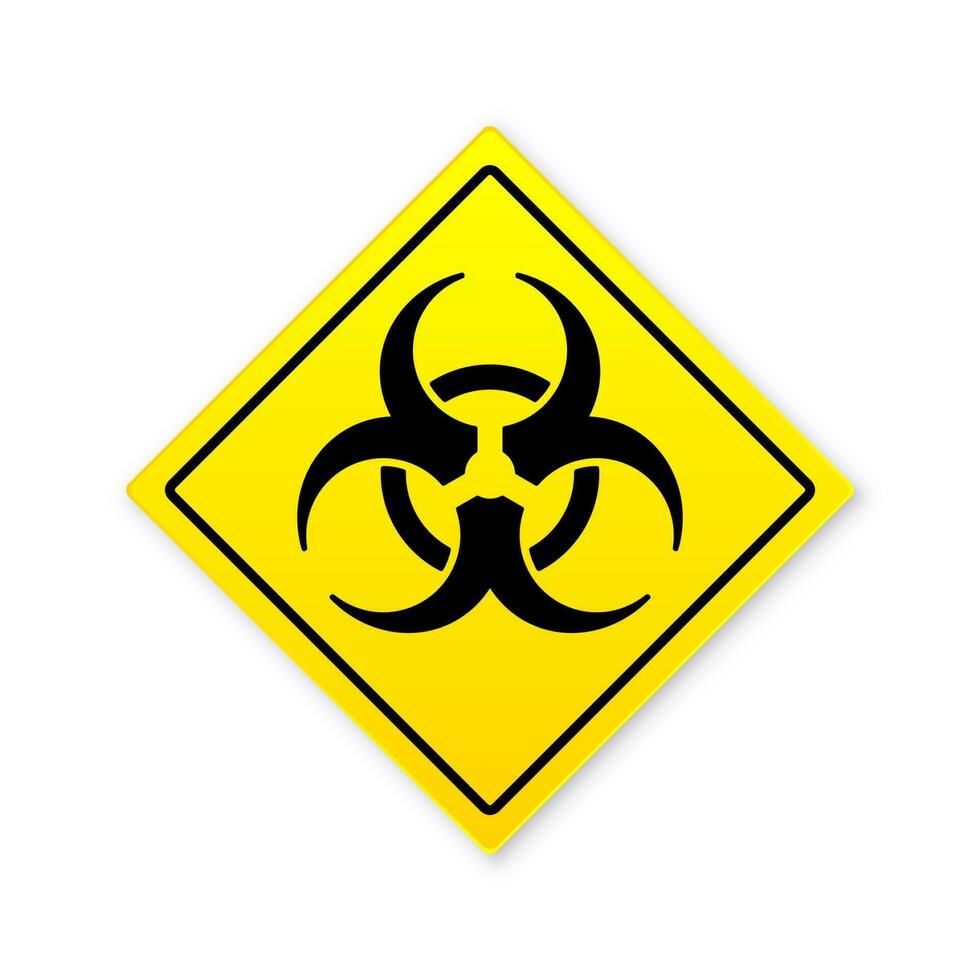 Biohazard sign on white background. Concept of epidemic virus and quarantine. Vector illustration