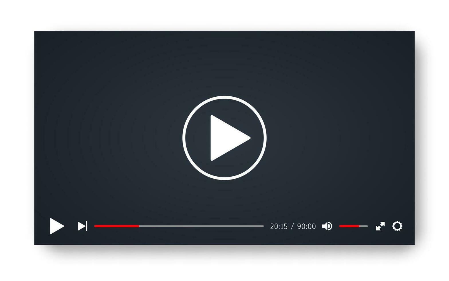 Video player template for web or mobile apps. Vector illustration