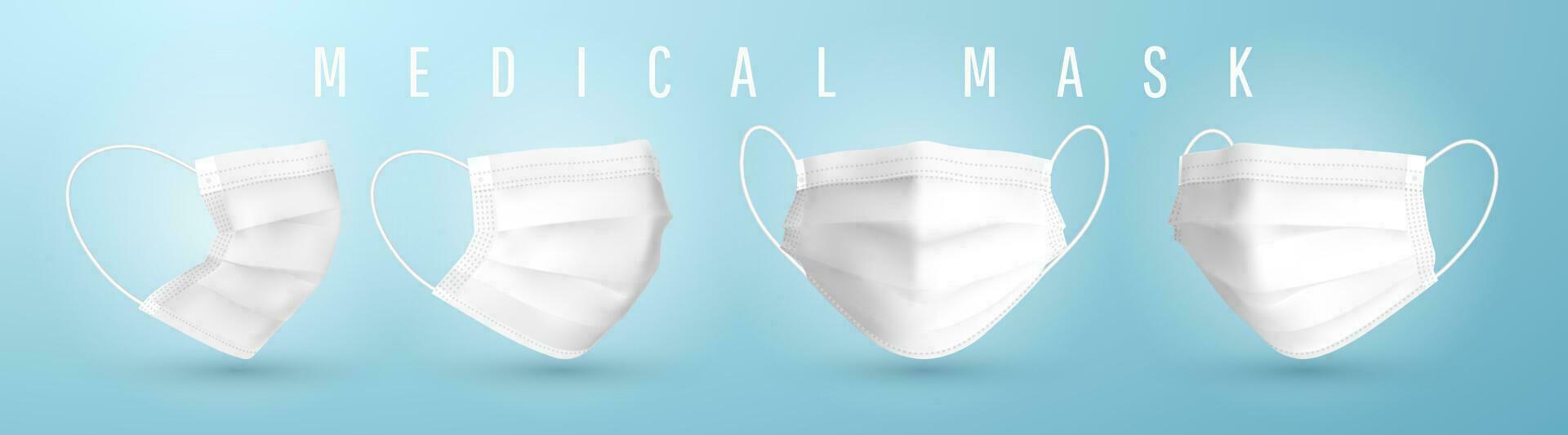 Realistic medical face mask. Details 3d medical mask. Vector