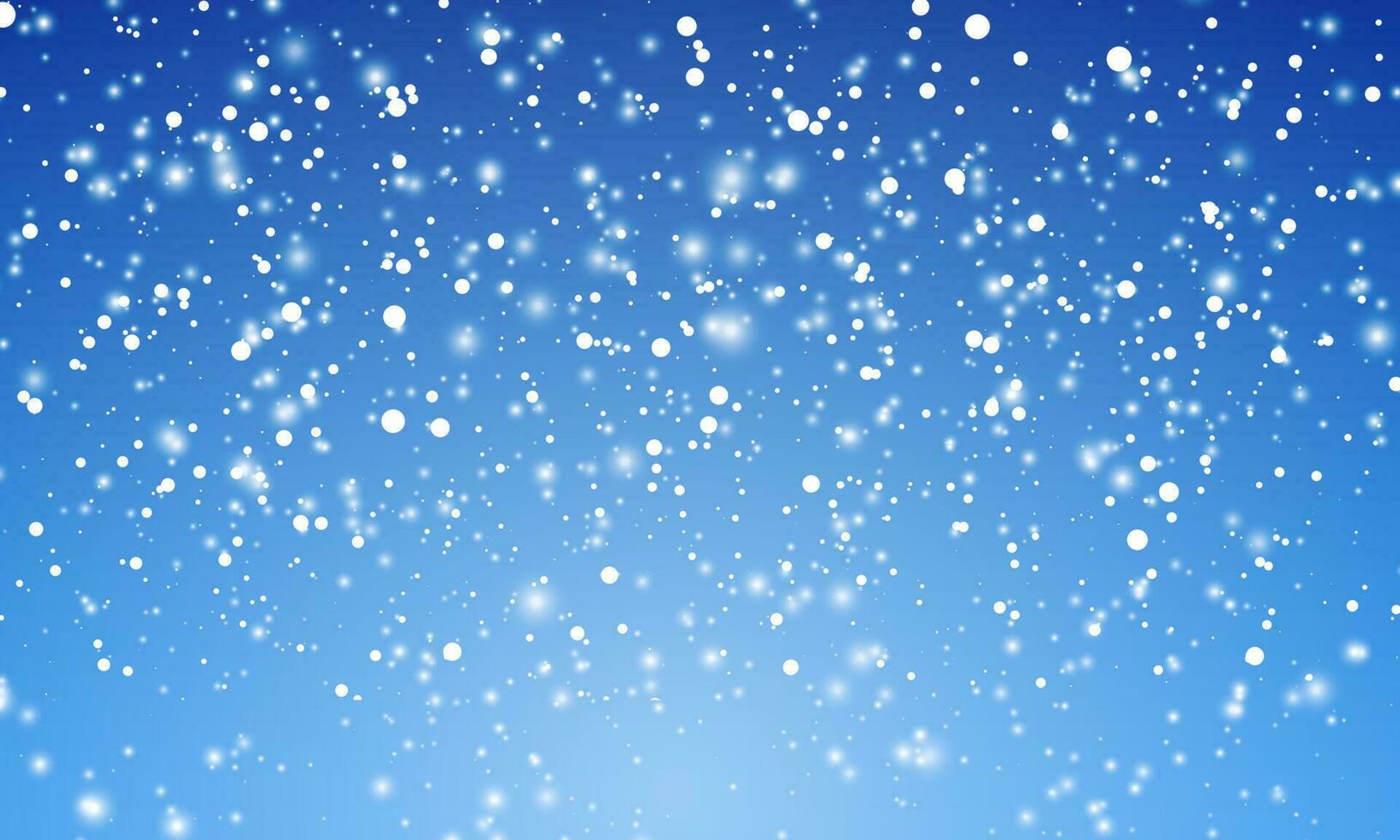 Christmas snow. Falling snowflakes on blue background. Snowfall. Vector illustration