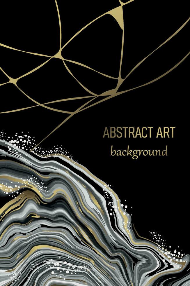 Gold kintsugi Background design. Luxury marble texture with golden veins. Cover design, invitation, flyer, etc. vector