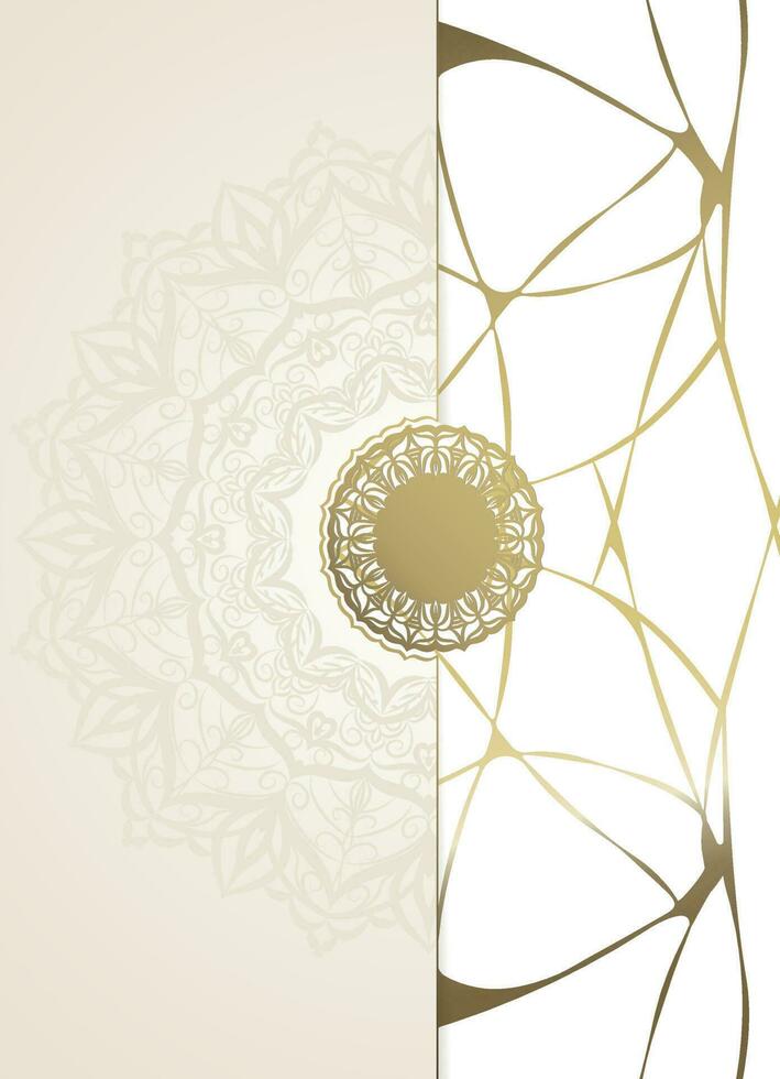 Luxury background with golden mandala and golden cracks. Golden kintsugi design for cover, invitation, flyer, etc. vector